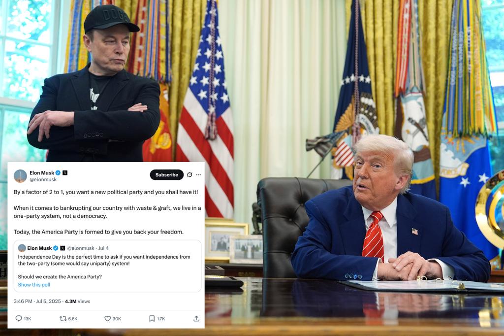 Elon Musk says he's creating new 'America Party'