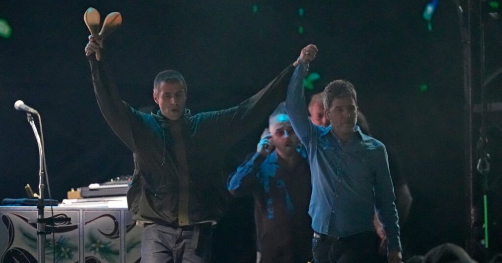Oasis returns after 16-year hiatus to a U.K. crowd ecstatic for the band's 1990s hits