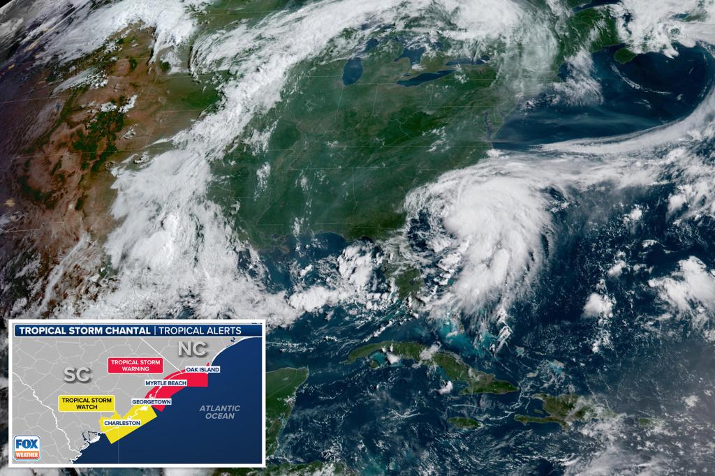 Tropical Storm Chantal forms off South Carolina coast