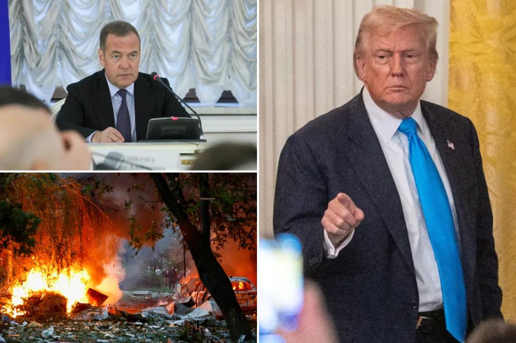Trump warns Russia Dmitry Medvedev of dangerous territory during Ukraine War peace attempt
