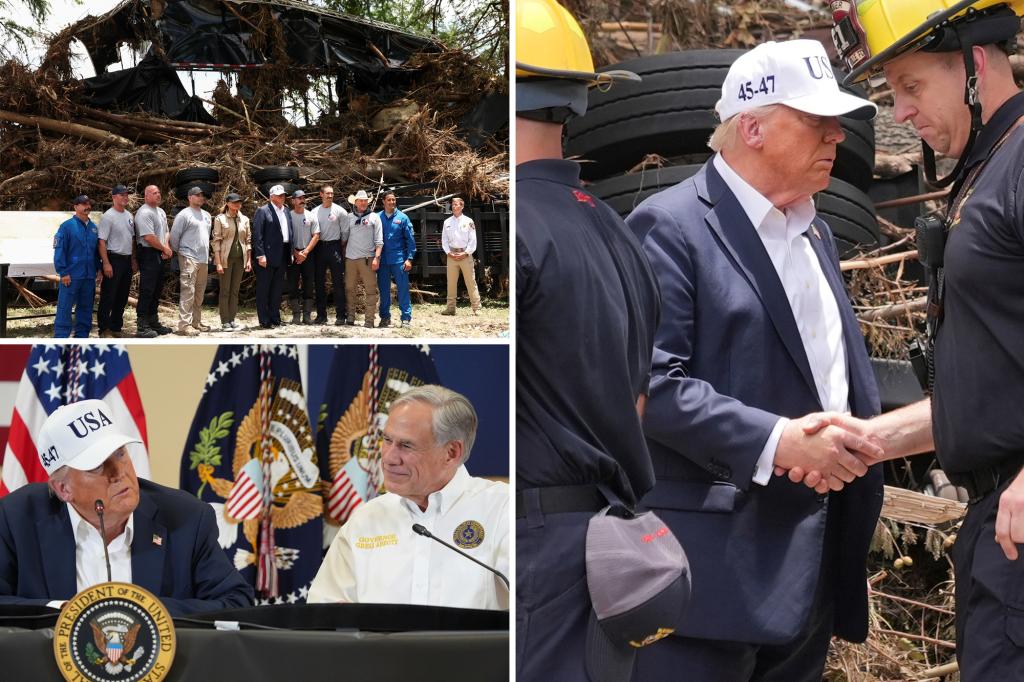 Donald Trump, Melania visit victims, rescuers